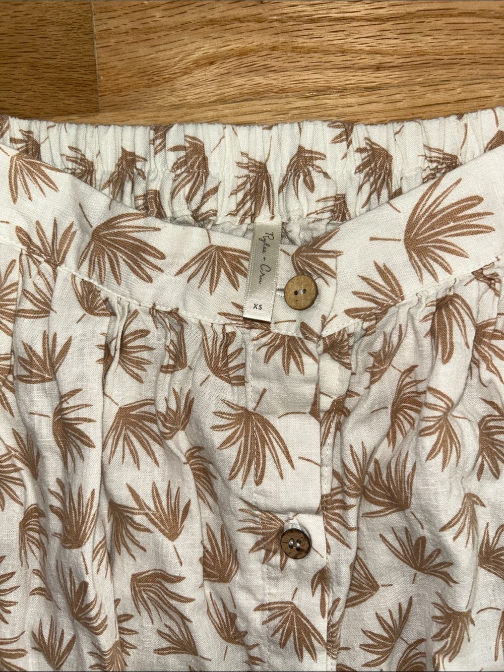 Rylee + Cru Linen Oceanside Skirt Palm Print - Picture 3 of 4